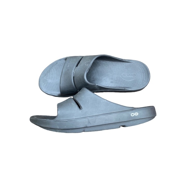 OOFOS Black mens slides size 13 - Picture 4 of 7